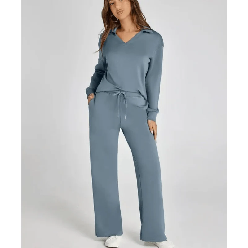 Ensemble Détente Col V Femme - Confort Élégant Quotidien