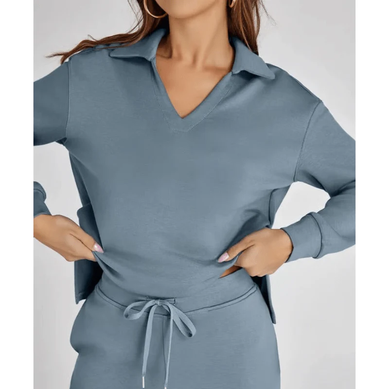 Ensemble Détente Col V Femme - Confort Élégant Quotidien – Image 2