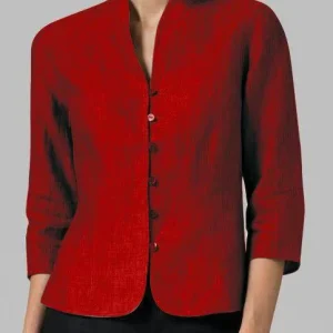 Blouse Femme Formelle | Col Officier, Manches 3/4 | Style Sophistiqué Ajusté
