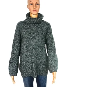 Pull col roulé en laine gris SOFT GREY