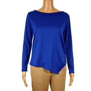 Pull beu asymetrique longues manches pour femme