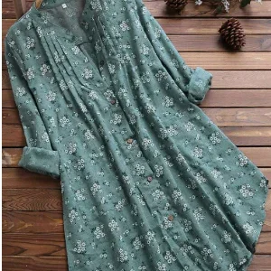 Blouse Tunique Femme Florale | Boutonnée, Manches Courtes (ou retroussables) | Charme Léger