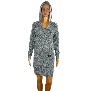 Robe pull courte à capuche Rainbow