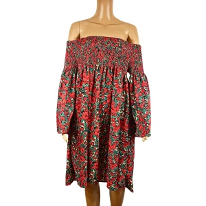 Robe Imprimée Florale Longueur Genou 3XL