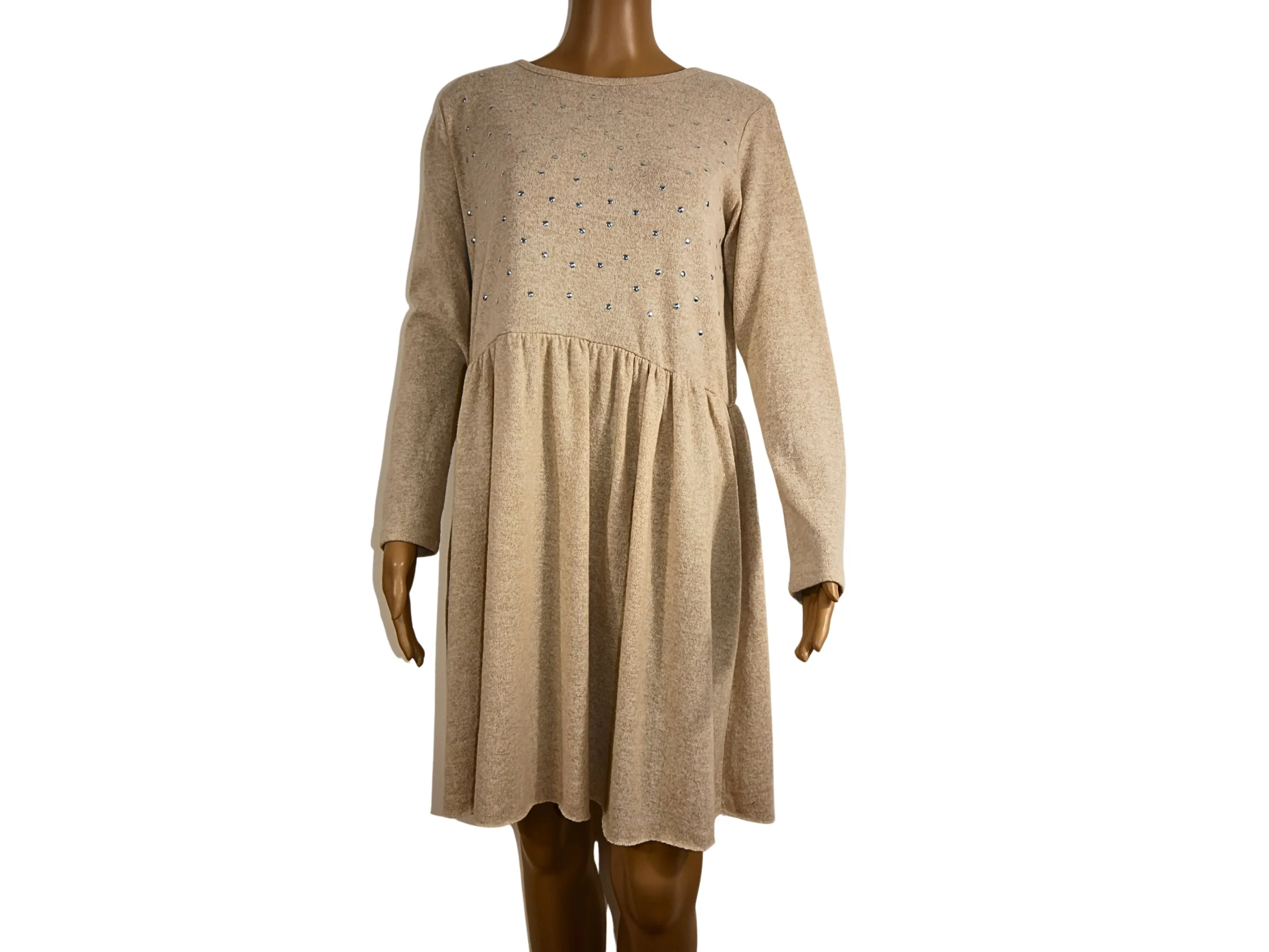 Robe pull beige pour femme Zara