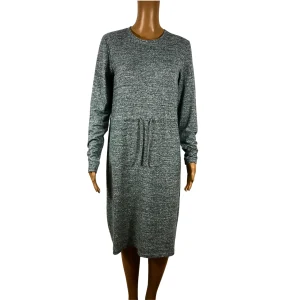 Robe pull gris chiné pour femme