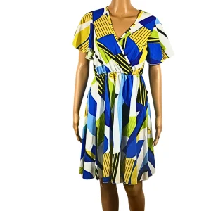 Robe cache cœur multicolore manches courtes