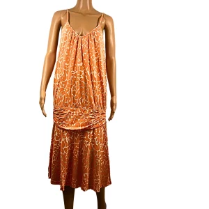 Lascana Robe longue orange imprimée