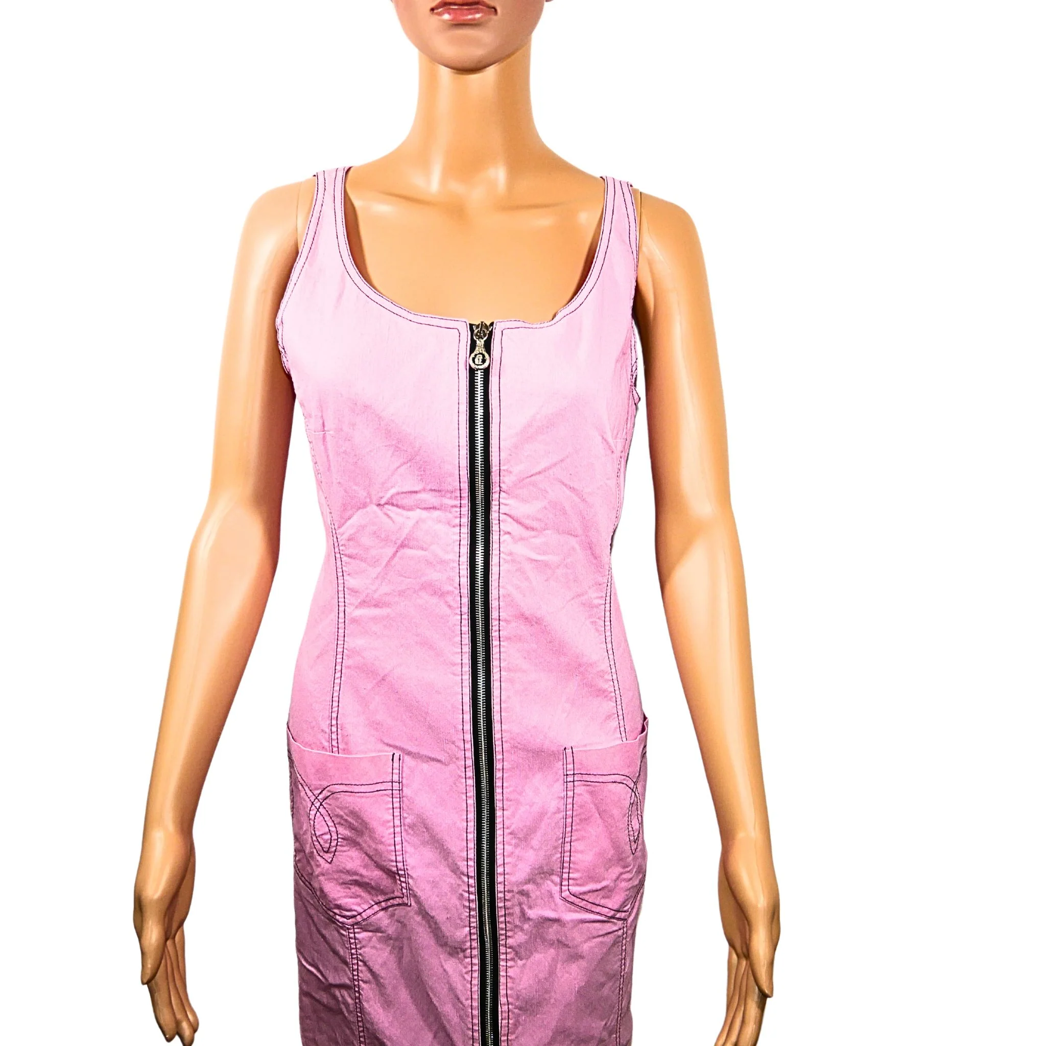 Robe vintage mi-longue avec fermeture éclair – Image 4