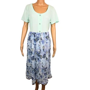 Robe vintage midi bi-matière