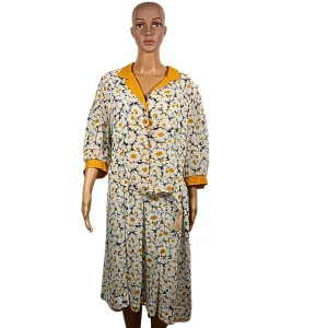 Robe vintage motif floral avec ceinture