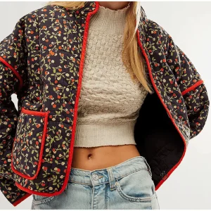 Veste Femme Longue Imprimée Fleurie Matelassée Rosalie