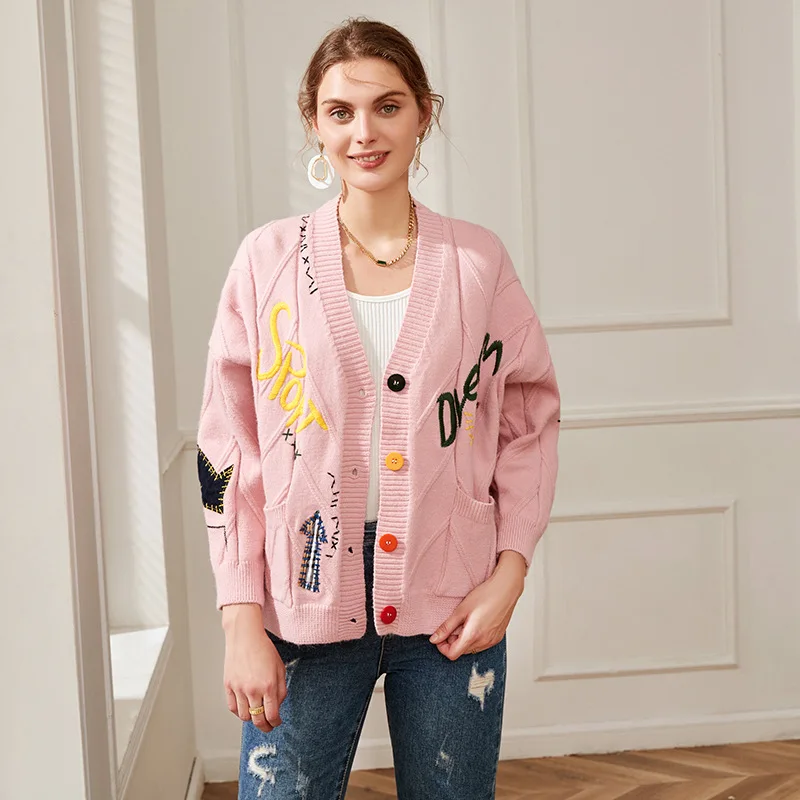 Cardigan Oversize | Brodé et Original | Idéal pour un look casual créatif et confortable – Image 5