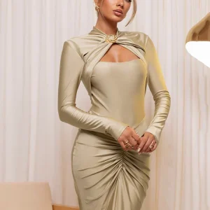 Robe Longue | Détails Froncés | Idéale pour une soirée élégante        Ask ChatGPT