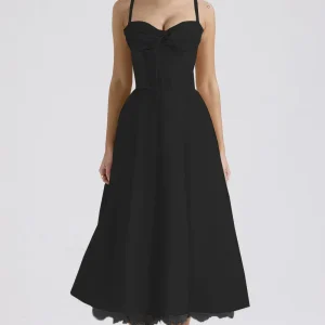 Robe Élégante | Coupe Mi-Longue Structurée | Corsage Cintré | Parfaite pour Soirée ou Dîner Habillé