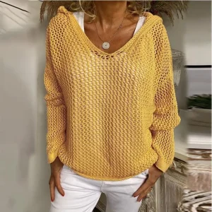 Pull Maille Ajourée Léger Tendance Mi-Saison