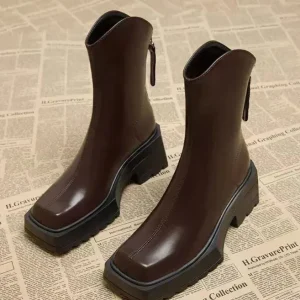 Bottines épaisses | Bout carré moderne | Semelle crantée | Idéales pour l’automne et un look urbain