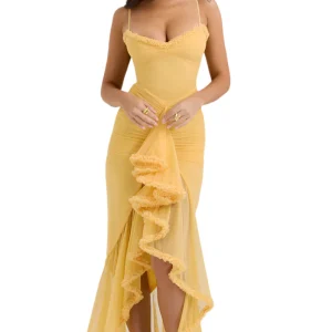 Robe Longue Femme Élegante à Volants | Style Glamour & Moderne