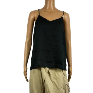 Top SELECTED bretelles fines noir couleur unie