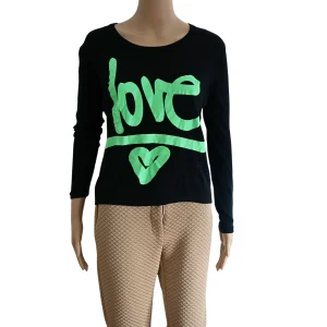 Top manches longues avec imprimé vert pour femme