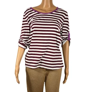 Top rayé Vivance à manches 3/4