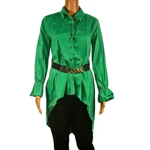Chemisier asymetrique vert pour femme