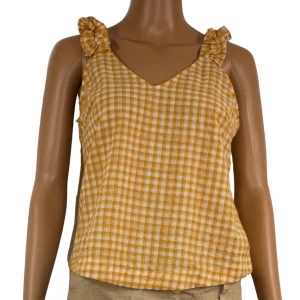 Top motif carreaux YAS pour femme