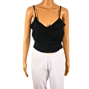 Top noir à bretelles fines sans manches EVEN&ODD