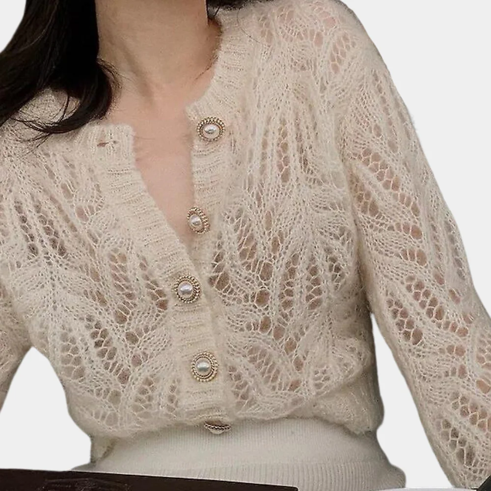 AELIN Pull Femme Tricoté Ajouré Élégant Confort – Image 2