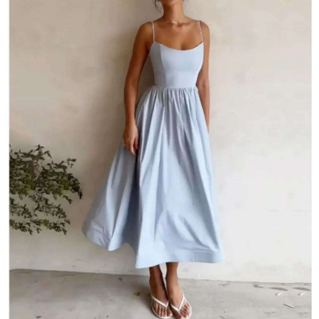 Robe Longue Femme à Bretelles | Élégance Minimaliste & Coupe Flatteuse – Image 2