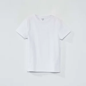 T-shirt basique en jersey uni blanc
