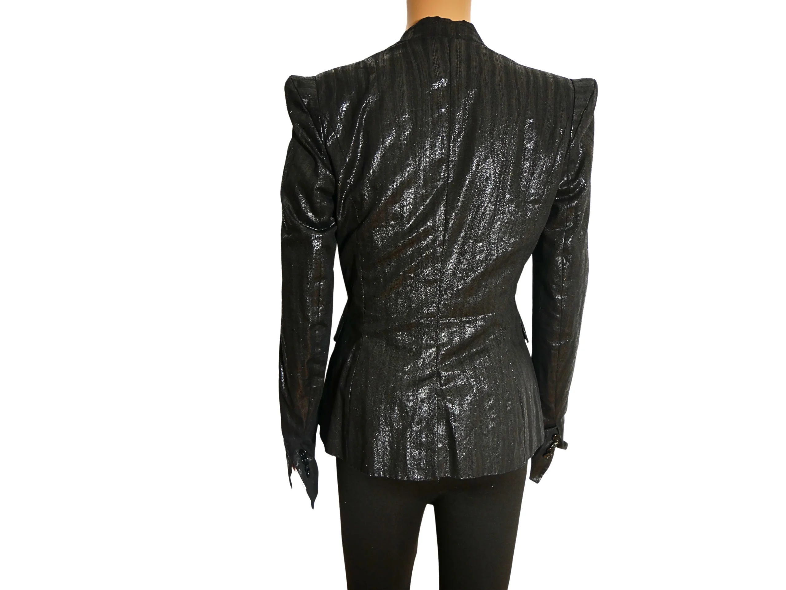 Veste blazer cintrée noir brillant Drykon for beautiful People – Image 3