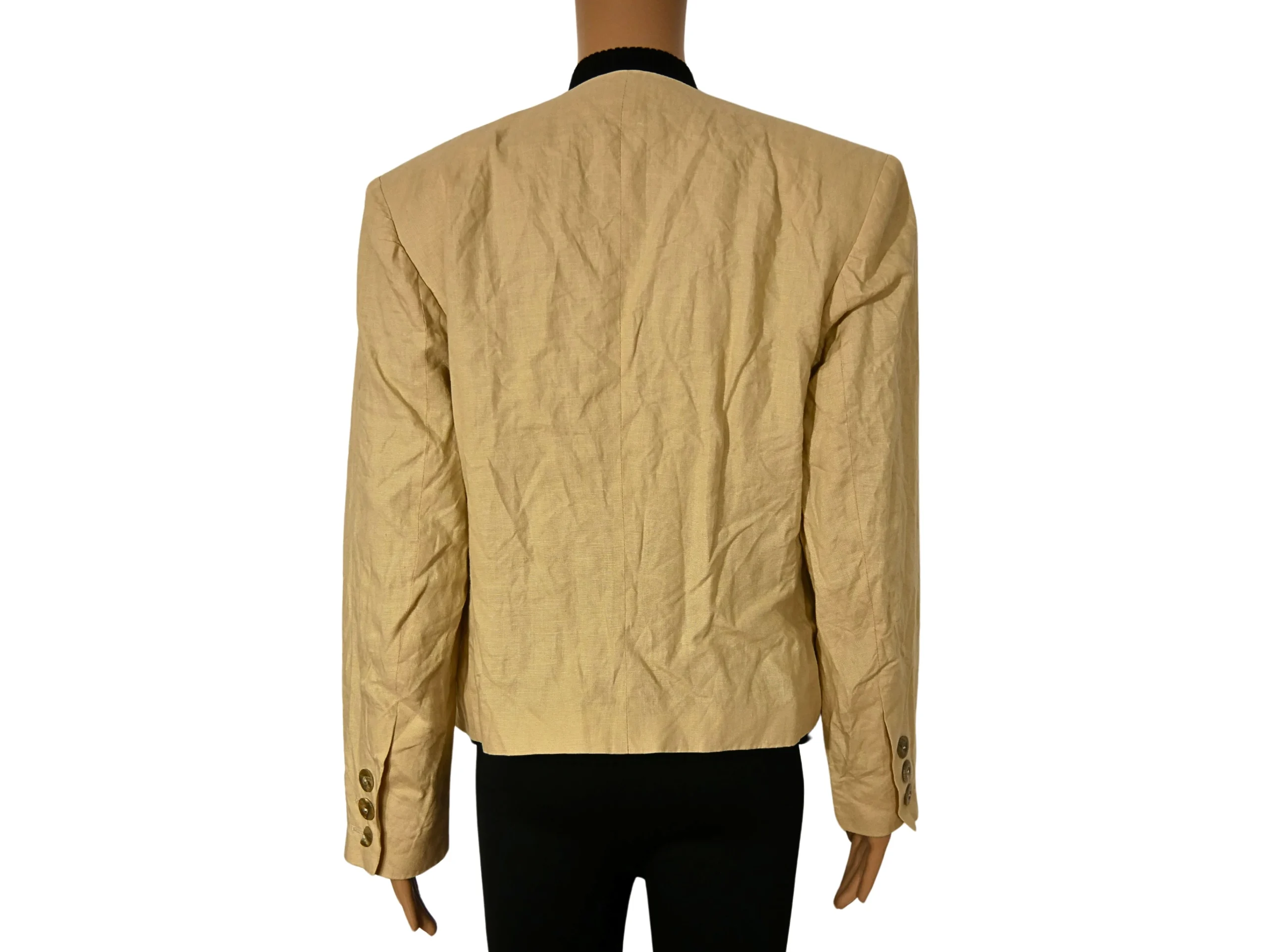 Veste blazer vintage en lin pour femme – Image 4