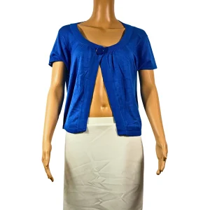 Cardigan bleu à manches courtes Wallis - Taille M