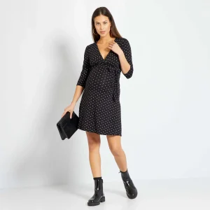 Robe grossesse cache-coeur Noir