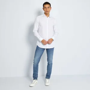 Chemise slim unie blanc
