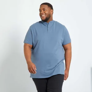 Polo en maille piqué Bleu