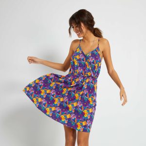 Robe fluide à motif Violet