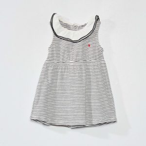 Robe rayée en coton Blanc