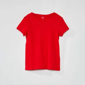 T-shirt en jersey uni rouge