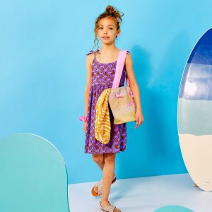 Robe fluide avec imprimé Violet