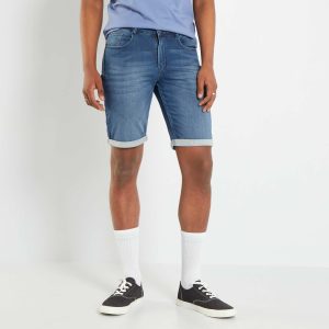 Bermuda en jean à taille standard Stone