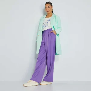 Pantalon large fluide en twill Violet