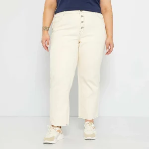 Jean wild leg cropped - 5 poches écru