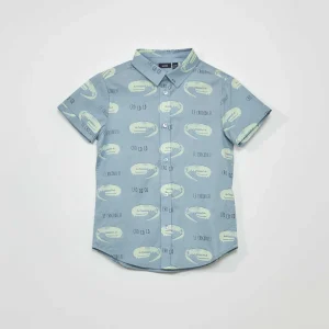 Chemise à manches courtes Bleu