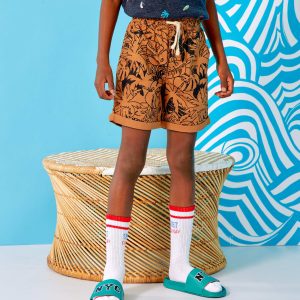 Bermuda droit avec imprimé Marron