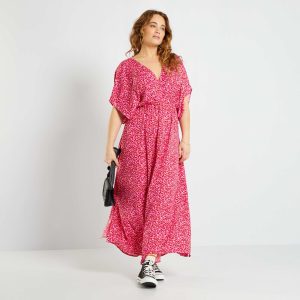 Robe longue avec imprimé Rose