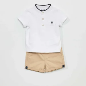 Ensemble polo + short - 2 pièces Beige