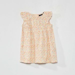 Robe imprimée sans manches Orange