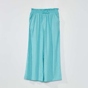 Pantalon fluide à motif Bleu